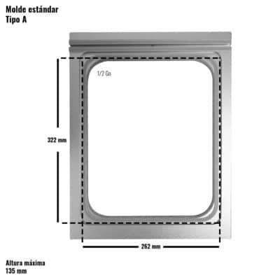 Molde estándar para 1 bandeja de 1/2Gn para termoselladora BÜTZMANN BT-5